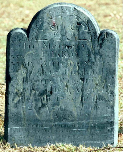 Photograph of a grey and faded gravestone